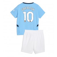 Camiseta Manchester City Jack Grealish #10 Primera Equipación Replica 2024-25 para niños mangas cortas (+ Pantalones cortos)